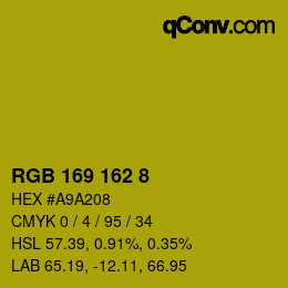 Farbcode: RGB 169 162 8 | qconv.com
