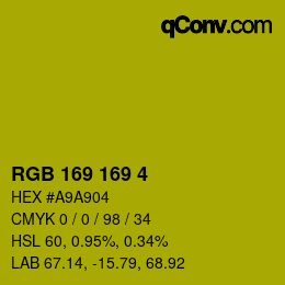Color code: RGB 169 169 4 | qconv.com