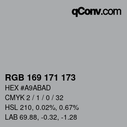 Código de color: RGB 169 171 173 | qconv.com