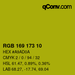 カラーコード: RGB 169 173 10 | qconv.com