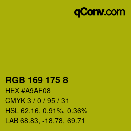 颜色代码: RGB 169 175 8 | qconv.com
