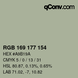 Farbcode: RGB 169 177 154 | qconv.com