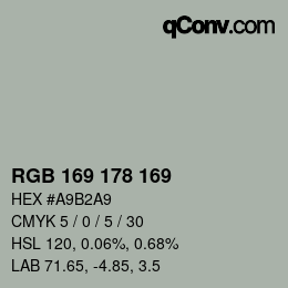 Color code: RGB 169 178 169 | qconv.com