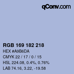 Código de color: RGB 169 182 218 | qconv.com