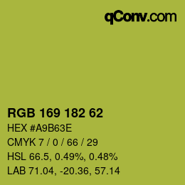 カラーコード: RGB 169 182 62 | qconv.com