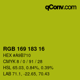 颜色代码: RGB 169 183 16 | qconv.com