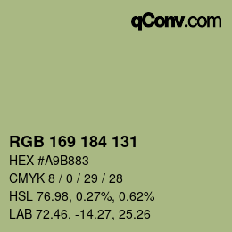 カラーコード: RGB 169 184 131 | qconv.com