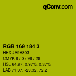 Color code: RGB 169 184 3 | qconv.com