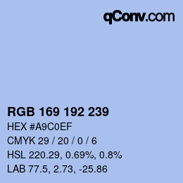 Código de color: RGB 169 192 239 | qconv.com