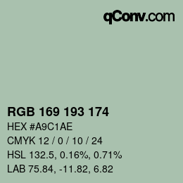 Código de color: RGB 169 193 174 | qconv.com