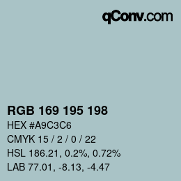 Código de color: RGB 169 195 198 | qconv.com
