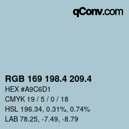 カラーコード: RGB 169 198.4 209.4 | qconv.com