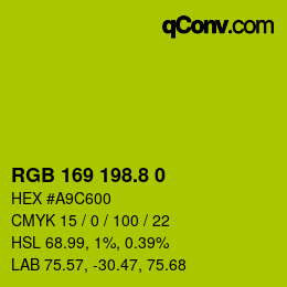 カラーコード: RGB 169 198.8 0 | qconv.com