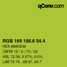 カラーコード: RGB 169 198.8 54.4 | qconv.com