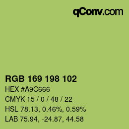 Color code: RGB 169 198 102 | qconv.com