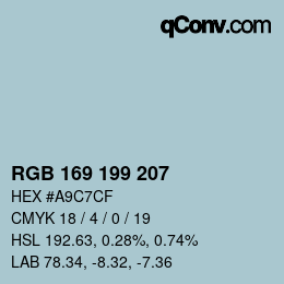 Color code: RGB 169 199 207 | qconv.com