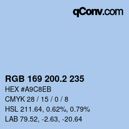 カラーコード: RGB 169 200.2 235 | qconv.com