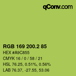 カラーコード: RGB 169 200.2 85 | qconv.com