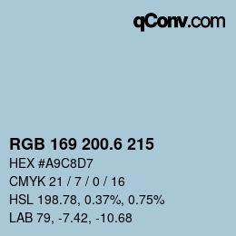 カラーコード: RGB 169 200.6 215 | qconv.com