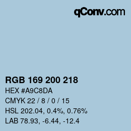 カラーコード: RGB 169 200 218 | qconv.com
