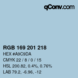 Color code: RGB 169 201 218 | qconv.com