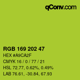 Farbcode: RGB 169 202 47 | qconv.com
