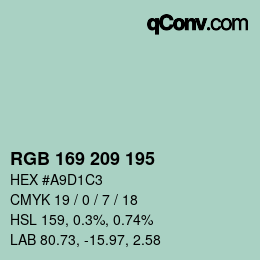 Farbcode: RGB 169 209 195 | qconv.com