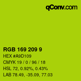 Color code: RGB 169 209 9 | qconv.com