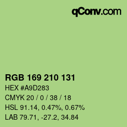 Color code: RGB 169 210 131 | qconv.com