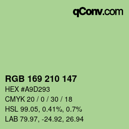 Color code: RGB 169 210 147 | qconv.com