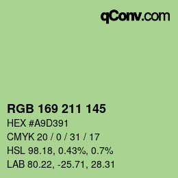 Color code: RGB 169 211 145 | qconv.com