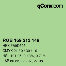 Color code: RGB 169 213 149 | qconv.com