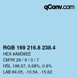 カラーコード: RGB 169 216.8 238.4 | qconv.com