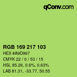 Color code: RGB 169 217 103 | qconv.com