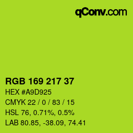 颜色代码: RGB 169 217 37 | qconv.com