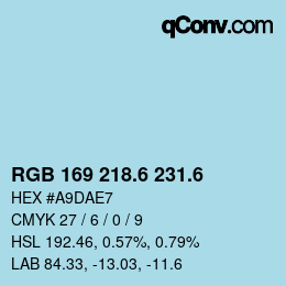 カラーコード: RGB 169 218.6 231.6 | qconv.com