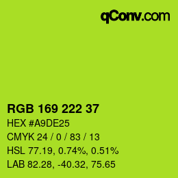 Color code: RGB 169 222 37 | qconv.com