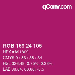 Color code: RGB 169 24 105 | qconv.com