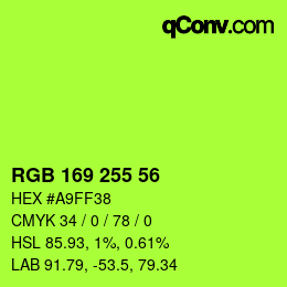 Color code: RGB 169 255 56 | qconv.com