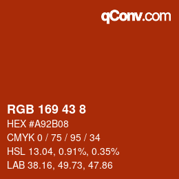 カラーコード: RGB 169 43 8 | qconv.com