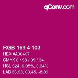 Color code: RGB 169 4 103 | qconv.com