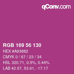颜色代码: RGB 169 56 130 | qconv.com