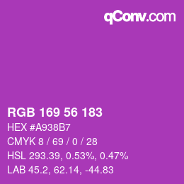 Color code: RGB 169 56 183 | qconv.com