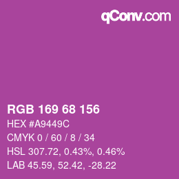 Color code: RGB 169 68 156 | qconv.com