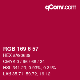 Color code: RGB 169 6 57 | qconv.com