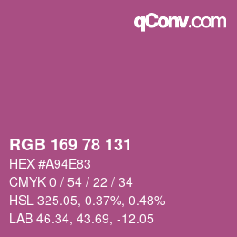 Color code: RGB 169 78 131 | qconv.com