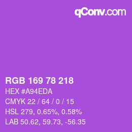 カラーコード: RGB 169 78 218 | qconv.com