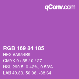 Color code: RGB 169 84 185 | qconv.com