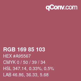 Color code: RGB 169 85 103 | qconv.com