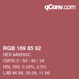 Code couleur: RGB 169 85 92 | qconv.com